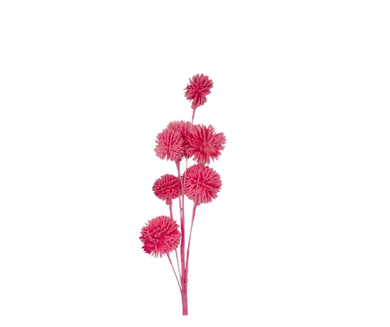 19H" Flocked Pom Pom Sprays - Playful Artificial Decor in Your Choice of Colors